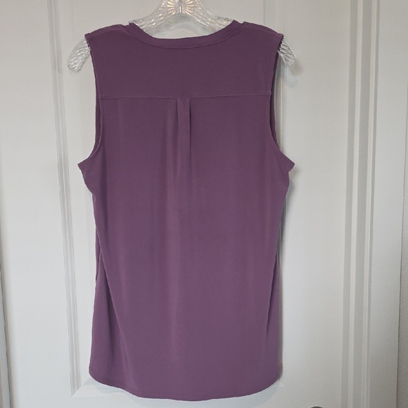 White House Black Market Lavender Ruffle Blouse - Picture 4 of 4